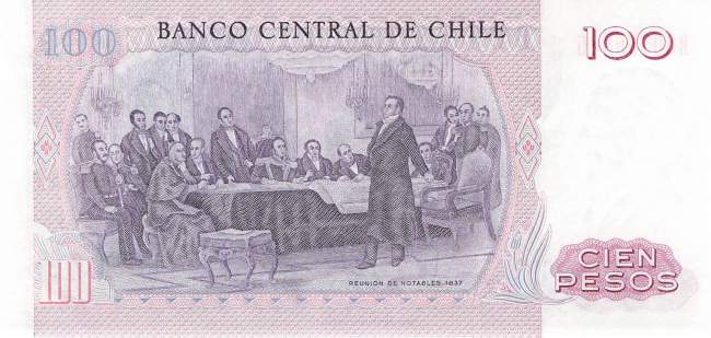 100 Pesos p152b Chile 1983